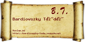 Bardiovszky Tádé névjegykártya